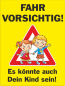 Preview: Schild Achtung Kinder vorsichtig fahren